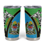 Afro Tanzania Giraffe Tumbler Cup Coat Of Arms Curve Style