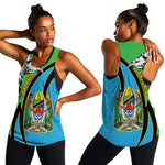 Afro Tanzania Giraffe Women Racerback Tank Coat Of Arms Curve Style