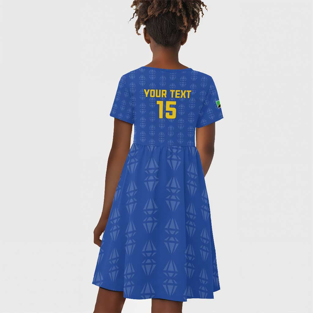 Custom Tanzania Football Kid Short Sleeve Dress Taifa Stars Go Champions