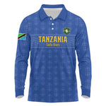 Custom Tanzania Football Long Sleeve Polo Shirt Taifa Stars Go Champions