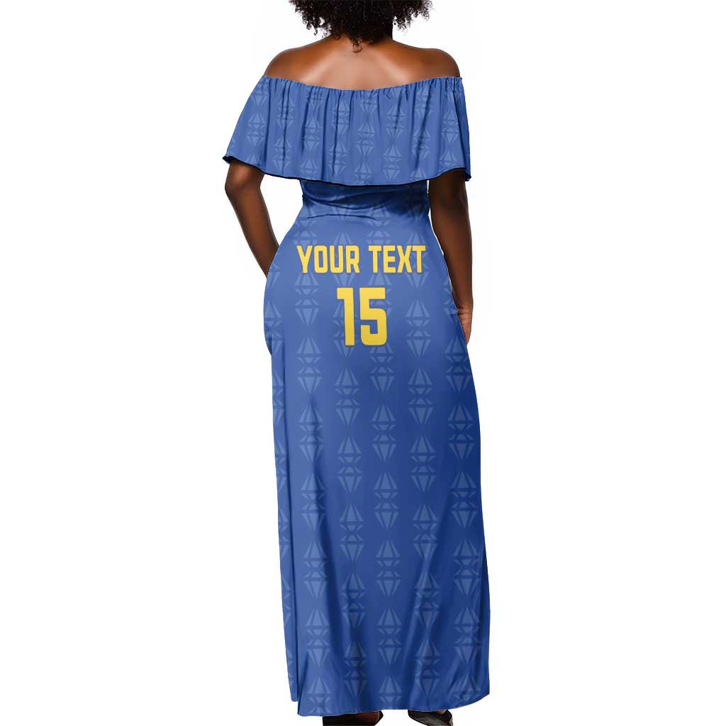 Custom Tanzania Football Off Shoulder Maxi Dress Taifa Stars Go Champions