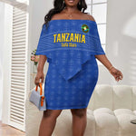 Custom Tanzania Football Off Shoulder Short Dress Taifa Stars Go Champions