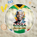 Nelson Mandela International Day 46664 Beach Blanket Its In Our Hands - Batik Pattern - African Pride