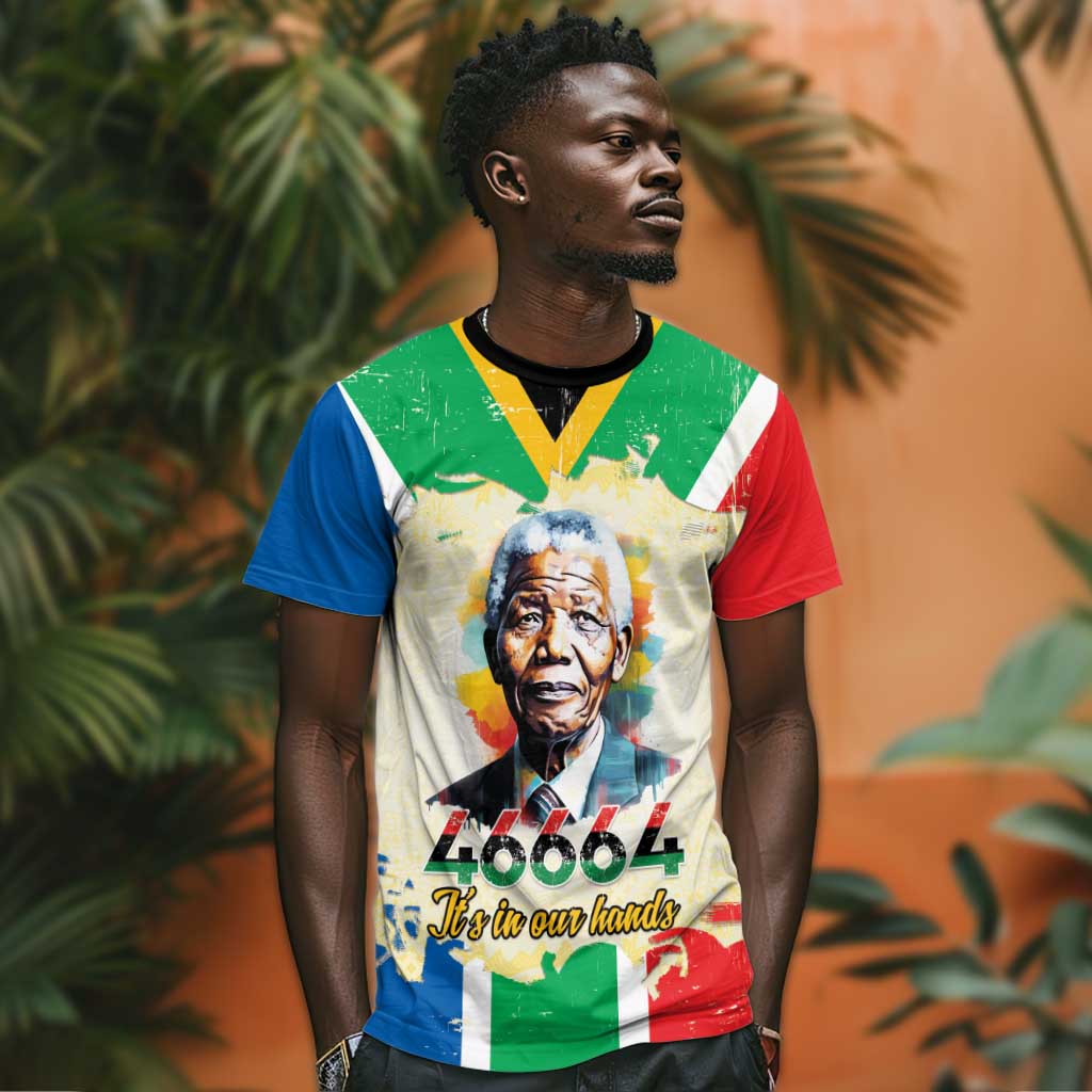 Nelson Mandela International Day 46664 T shirt Its In Our Hands - Batik Pattern - African Pride