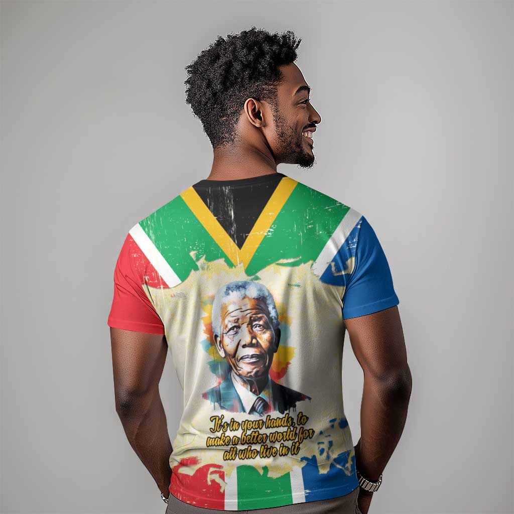 Nelson Mandela International Day 46664 T shirt Its In Our Hands - Batik Pattern - African Pride