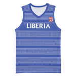 Custom Liberia Football Basketball Jersey African Tribal Pattern - Blue Jersey - African Pride