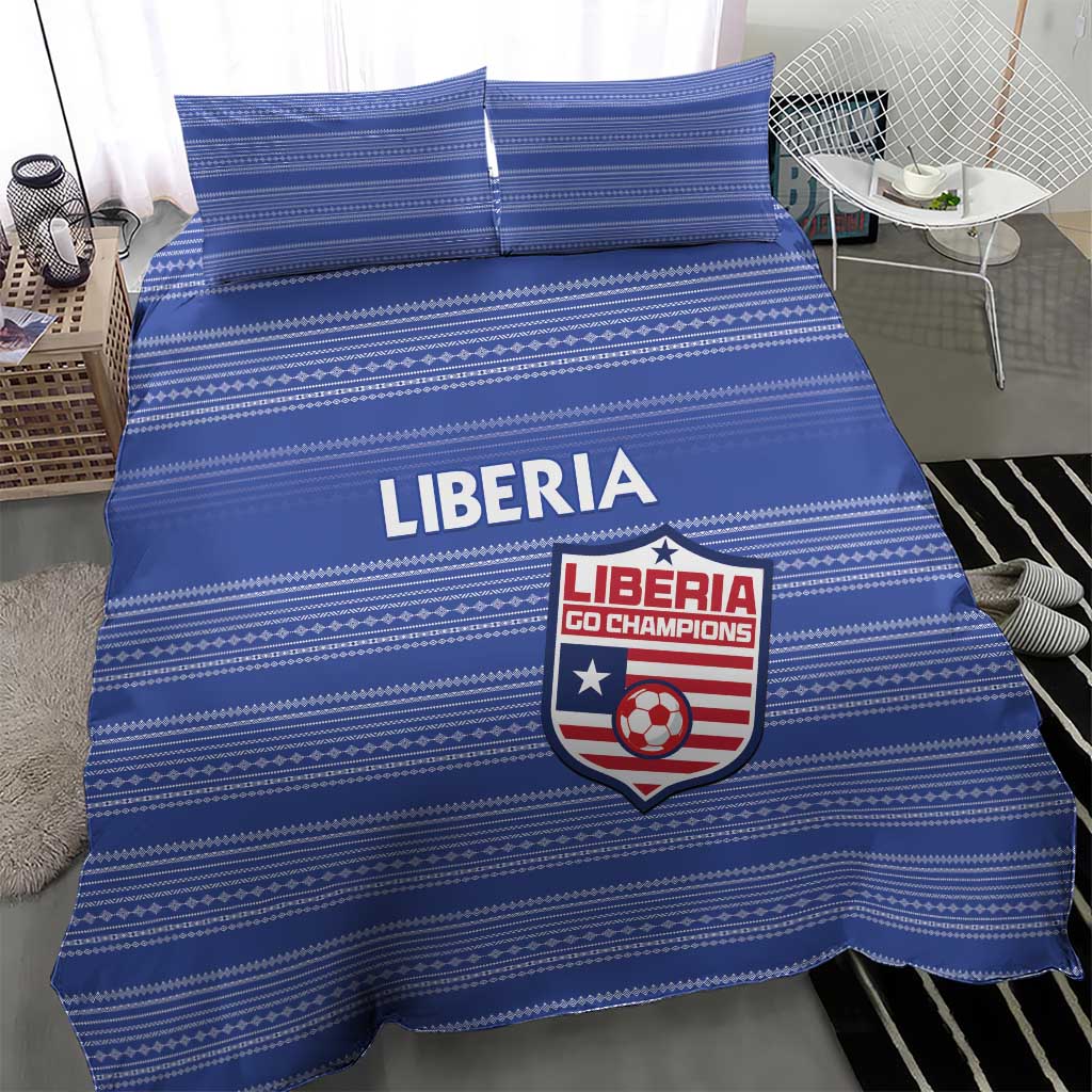 Liberia Football Bedding Set African Tribal Pattern - Blue Jersey - African Pride