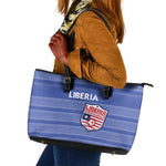 Liberia Football Leather Tote Bag African Tribal Pattern - Blue Jersey - African Pride