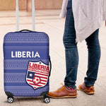 Liberia Football Luggage Cover African Tribal Pattern - Blue Jersey - African Pride