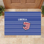 Liberia Football Rubber Doormat African Tribal Pattern - Blue Jersey - African Pride