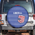 Liberia Football Spare Tire Cover African Tribal Pattern - Blue Jersey - African Pride