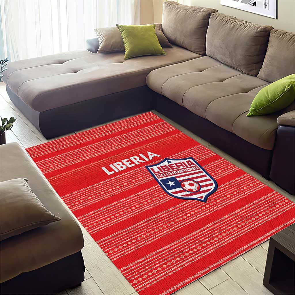 Liberia Football Area Rug African Tribal Pattern - Red Jersey - African Pride