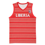 Custom Liberia Football Basketball Jersey African Tribal Pattern - Red Jersey - African Pride