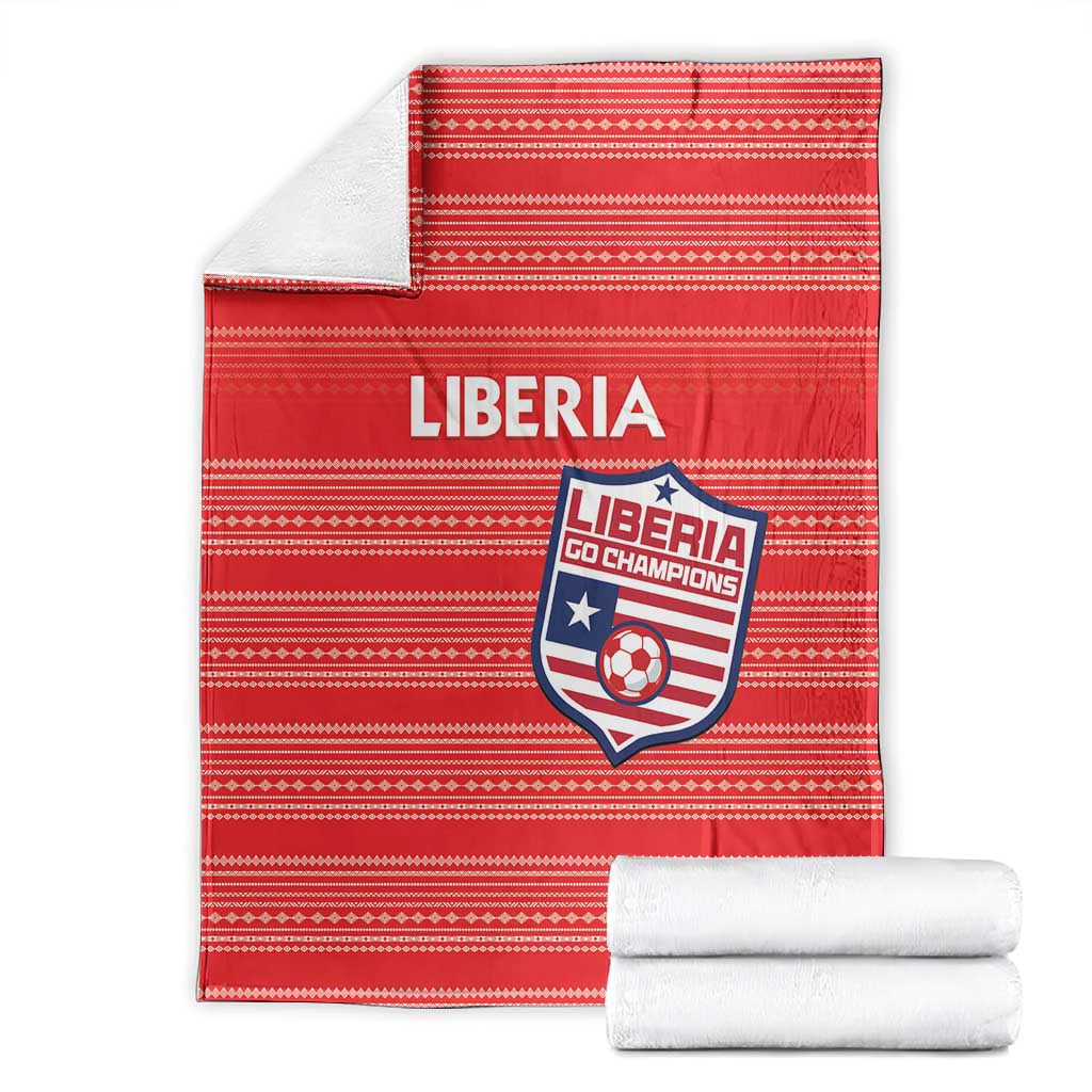 Liberia Football Blanket African Tribal Pattern - Red Jersey - African Pride