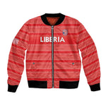 Custom Liberia Football Bomber Jacket African Tribal Pattern - Red Jersey - African Pride