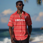 Custom Liberia Football Hawaiian Shirt African Tribal Pattern - Red Jersey - African Pride