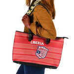 Liberia Football Leather Tote Bag African Tribal Pattern - Red Jersey - African Pride