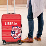 Liberia Football Luggage Cover African Tribal Pattern - Red Jersey - African Pride