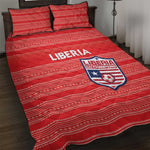 Liberia Football Quilt Bed Set African Tribal Pattern - Red Jersey - African Pride