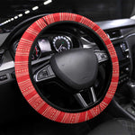Liberia Football Steering Wheel Cover African Tribal Pattern - Red Jersey - African Pride