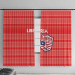 Liberia Football Window Curtain African Tribal Pattern - Red Jersey - African Pride