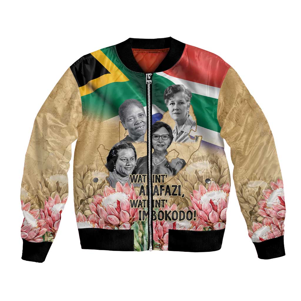 South African Women Fight Apartheir Bomber Jacket Wathint Abafazi Wathint Imbokodo - African Pride