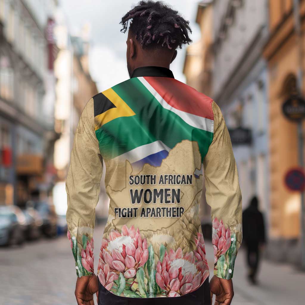 South African Women Fight Apartheir Long Sleeve Button Shirt Wathint Abafazi Wathint Imbokodo - African Pride