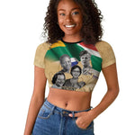 South African Women Fight Apartheir Raglan Cropped T shirt Wathint Abafazi Wathint Imbokodo - African Pride