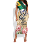 South African Women Fight Apartheir Short Sleeve Bodycon Dress Wathint Abafazi Wathint Imbokodo - African Pride