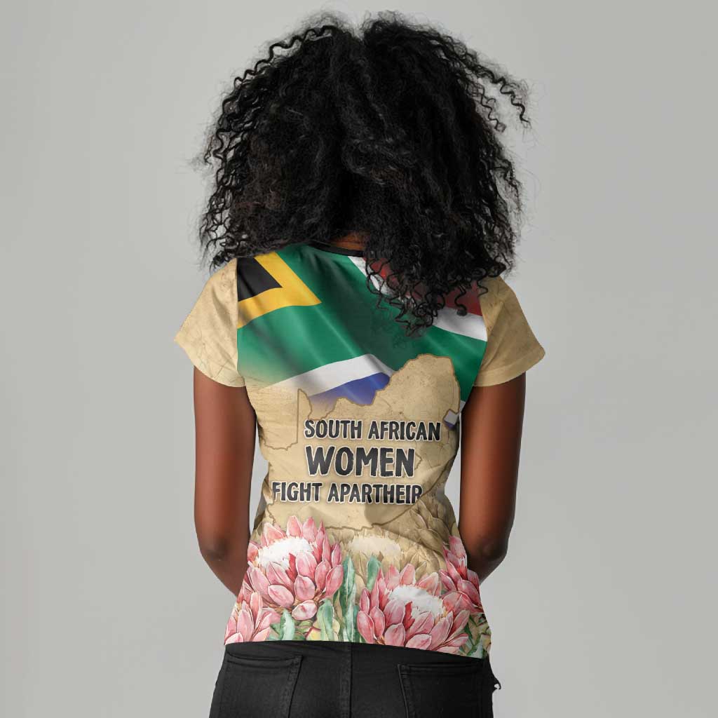 South African Women Fight Apartheir Women V-Neck T-Shirt Wathint Abafazi Wathint Imbokodo - African Pride