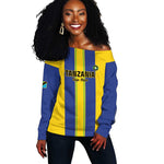 Custom Afro Tanzania Football Off Shoulder Sweater We Are Champions