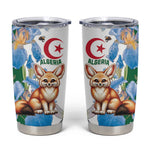 Afro Algeria Tumbler Cup Fennec Fox With Blue Isris Flower