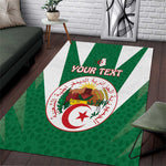 Personalised Afro Algeria Area Rug Coat Of Arms With Islamic Pattern