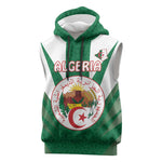 Personalised Afro Algeria Sleeveless Hoodie Coat Of Arms With Islamic Pattern - African Pride