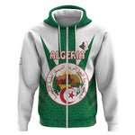 Personalised Afro Algeria Zip Hoodie Coat Of Arms With Islamic Pattern