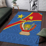 Personalised DR Congo Area Rug Coat Of Arms With Map