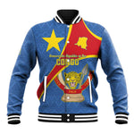 Personalised DR Congo Baseball Jacket Coat Of Arms With Map