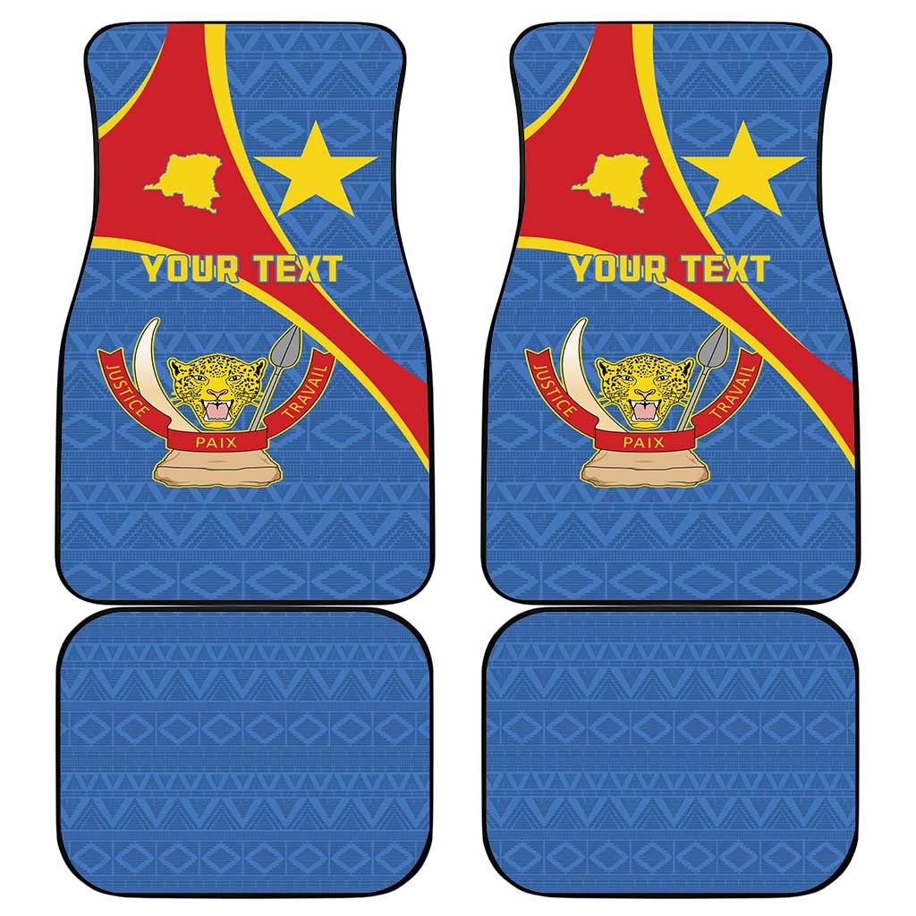 Personalised DR Congo Car Mats Coat Of Arms With Map