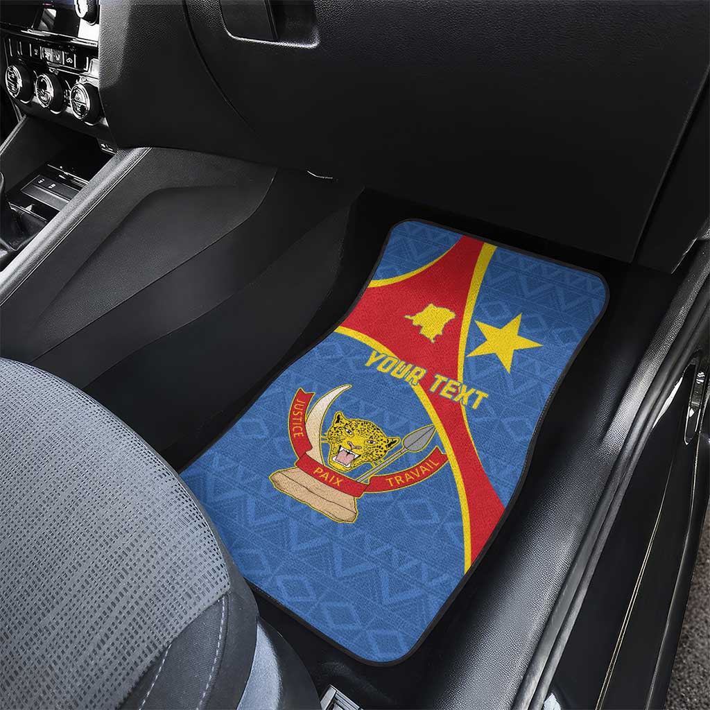 Personalised DR Congo Car Mats Coat Of Arms With Map
