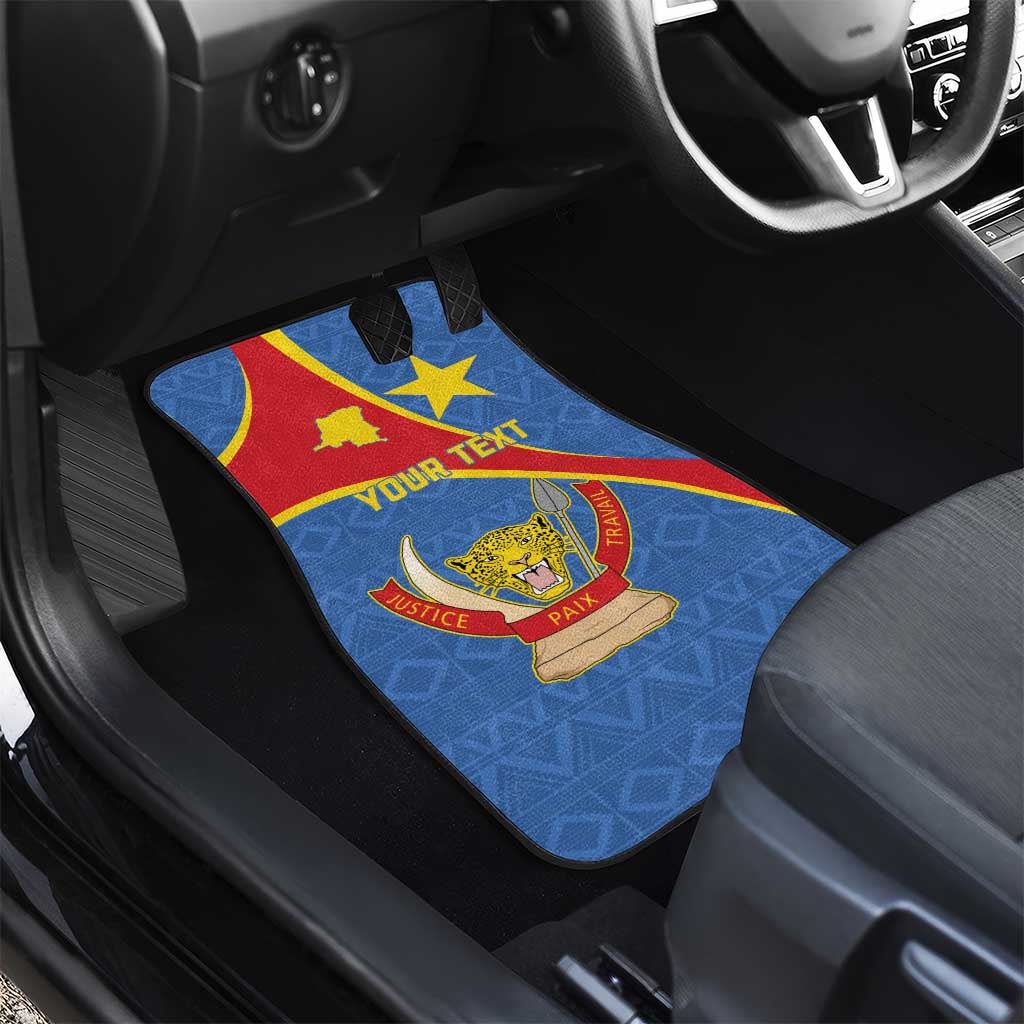 Personalised DR Congo Car Mats Coat Of Arms With Map