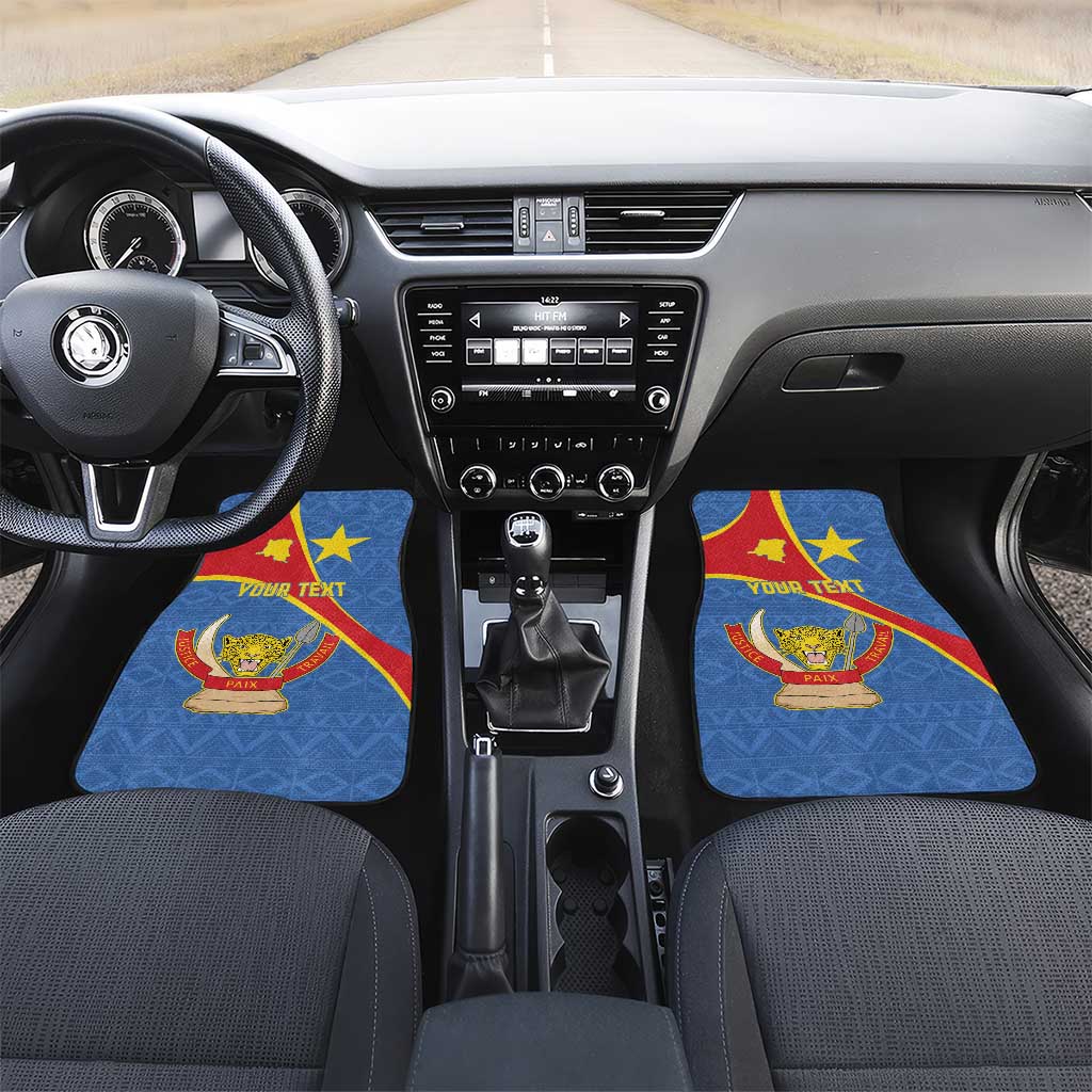 Personalised DR Congo Car Mats Coat Of Arms With Map