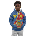 Personalised DR Congo Kid Hoodie Coat Of Arms With Map