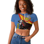 DR Congo Raglan Cropped T shirt Okapi Coat Of Arms