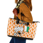 Custom Ivory Coast Football Leather Tote Bag Go Champions