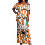 Custom Ivory Coast Football Off Shoulder Maxi Dress Go Champions