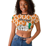 Custom Ivory Coast Football Raglan Cropped T shirt Go Champions
