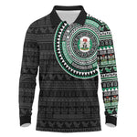 Nigeria African Tribal Pattern Long Sleeve Polo Shirt Chest Arm Tattoo
