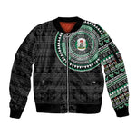 Nigeria African Tribal Pattern Sleeve Zip Bomber Jacket Chest Arm Tattoo