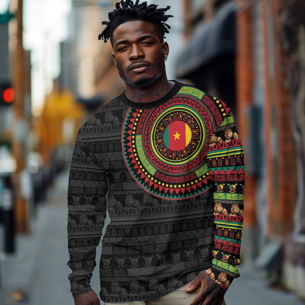 Cameroon African Tribal Pattern Long Sleeve Shirt Chest Arm Tattoo
