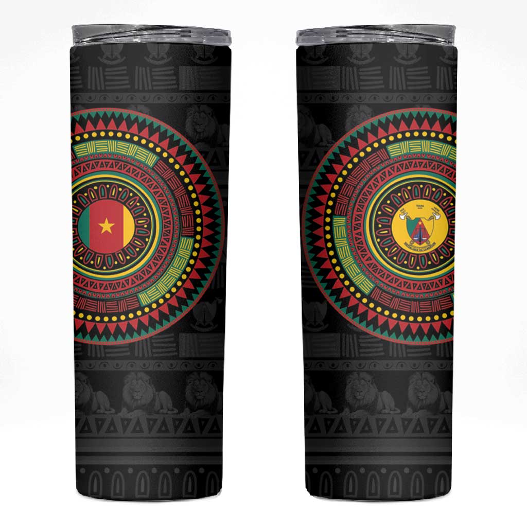 Comoros Roots Skinny Tumbler African Pride in Fingerprint and Tribal Colors DT02 main image 1